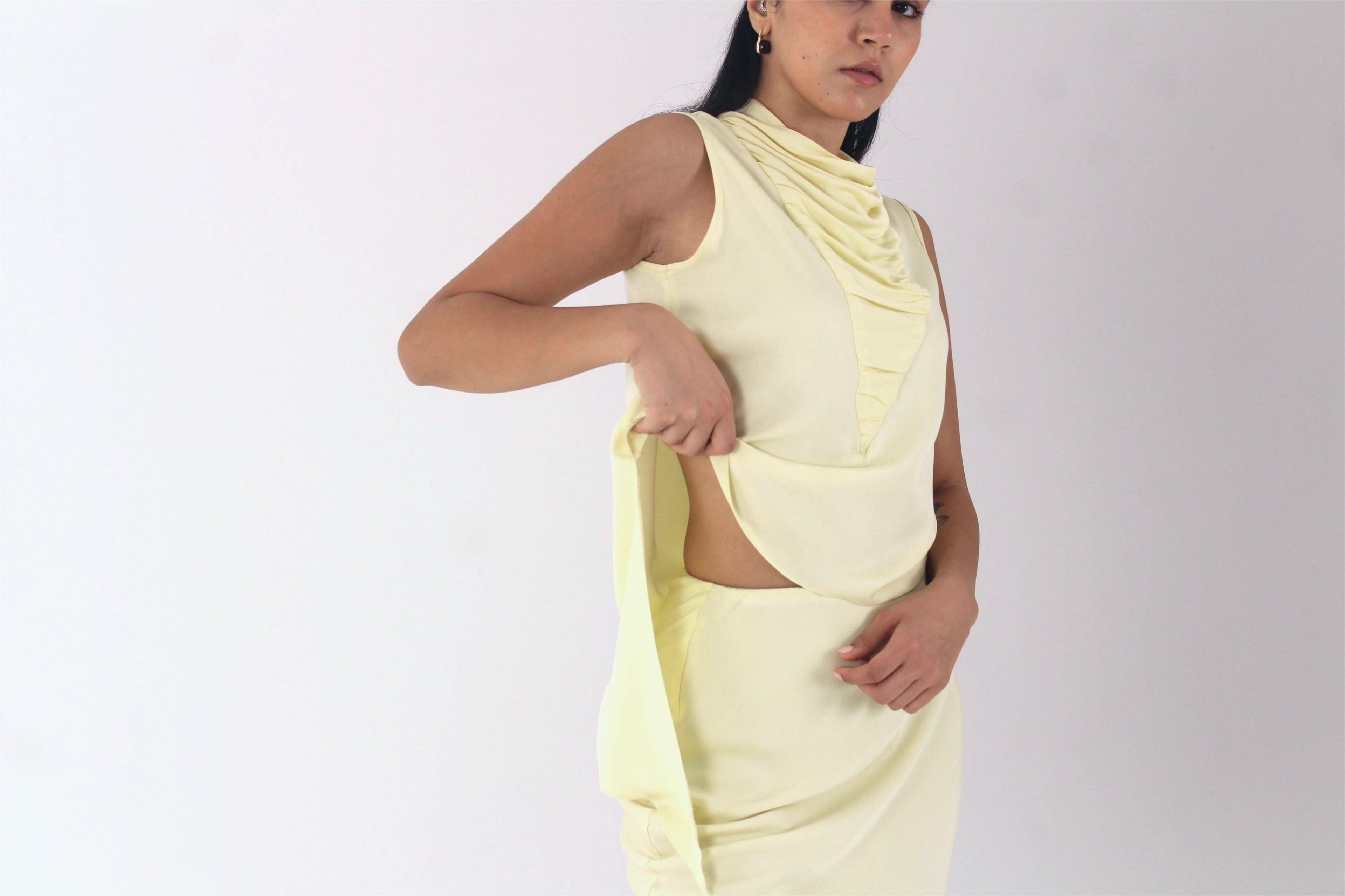 Bias Summer Skirt – Butter Yellow Maxi in Flowing Rayon