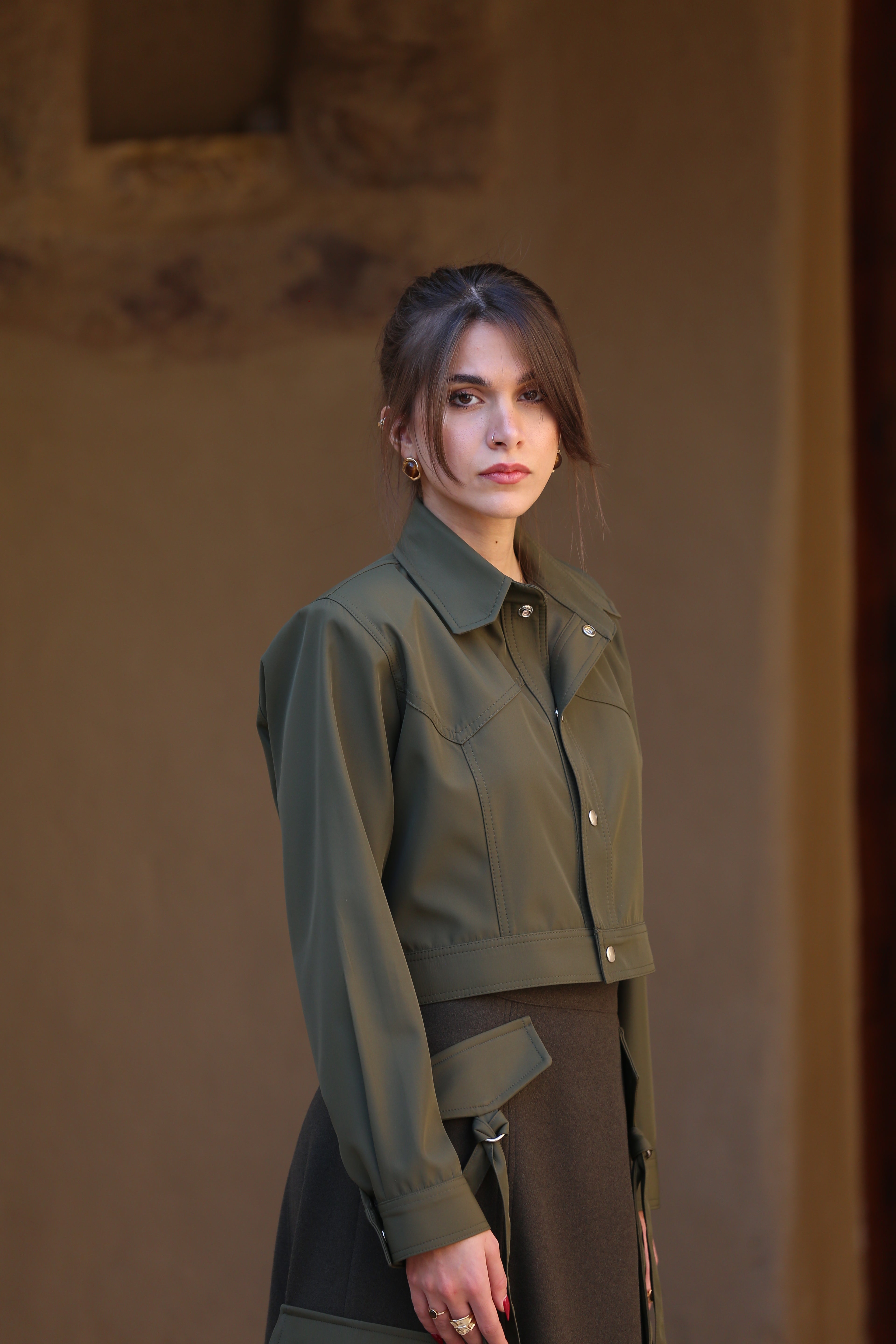 Trench Structured Cropped Jacket