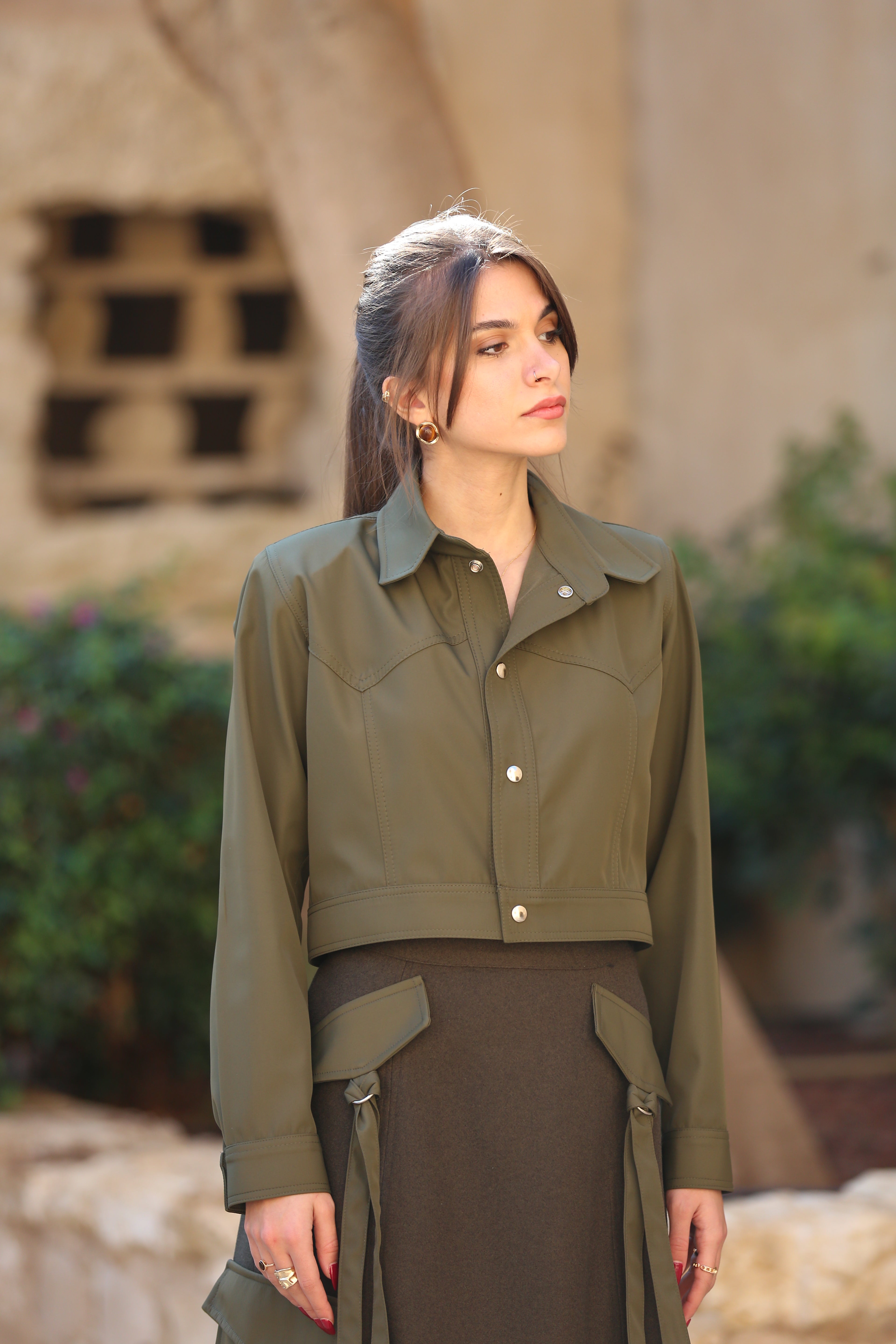 Trench Structured Cropped Jacket