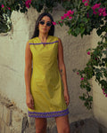 Hand-Braided Cotton-Linen Mini Dress