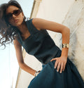 Bokra Ahla Square-Neck Denim Top