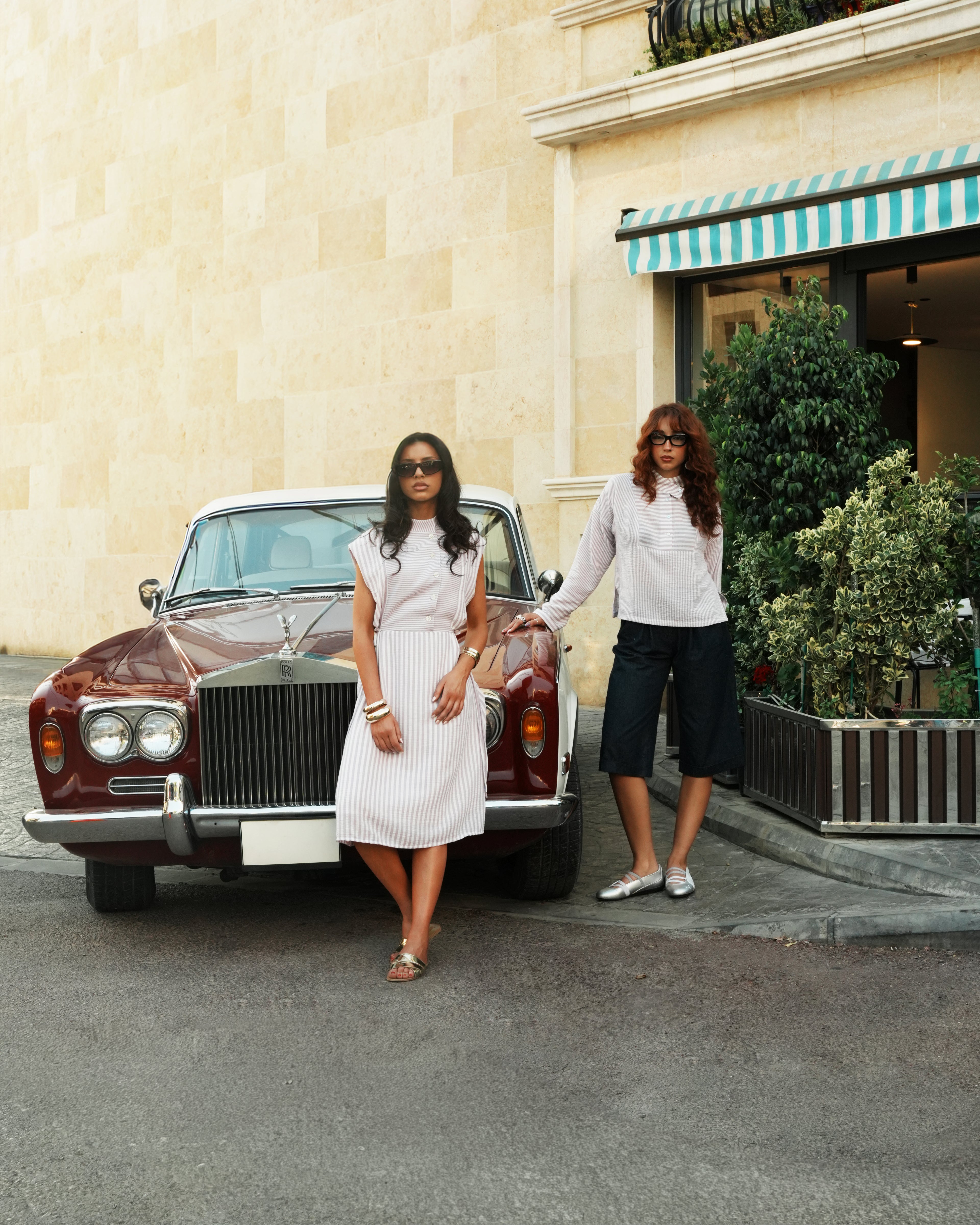 Bokra Ahla Striped Knee-Length Dress