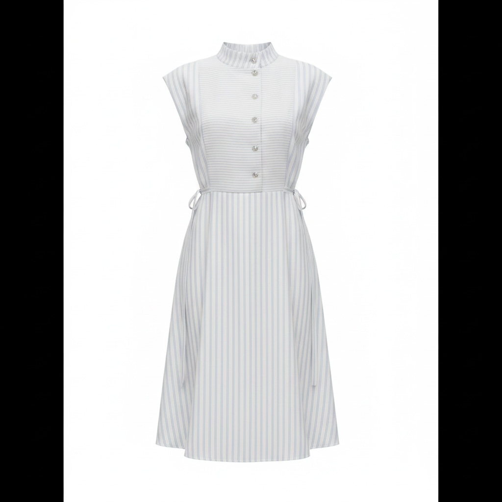 Bokra Ahla Striped Knee-Length Dress